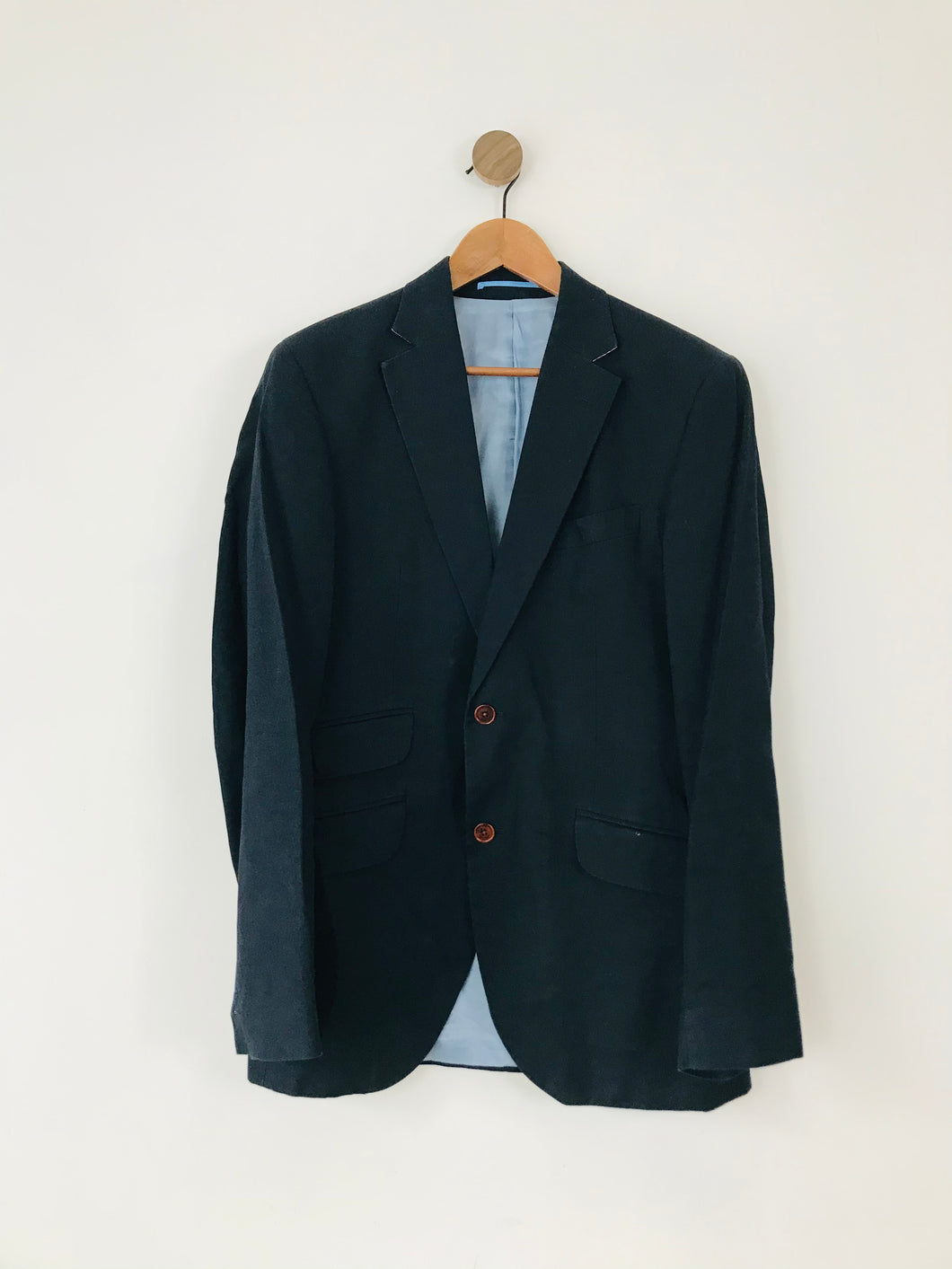 Hackett London Men’s Cotton Blazer Jacket | 38L | Navy Blue
