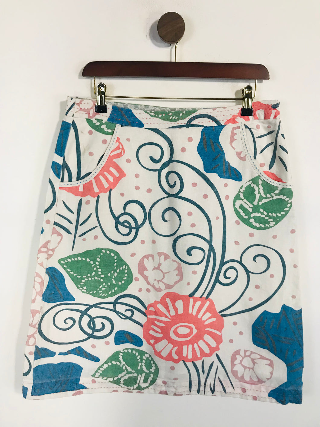 White Stuff Women's Linen Boho Midi Skirt | UK10 | Multicoloured