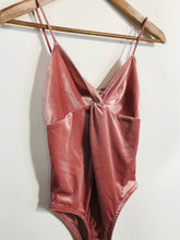 Load image into Gallery viewer, Topshop Women&#39;s Velvet Bodysuit Tank Top | UK6 | Pink
