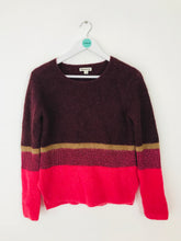 Load image into Gallery viewer, Whistles Women’s Oversized Colour Block Knit Jumper | XS UK6-8 | Burgundy Red Pink
