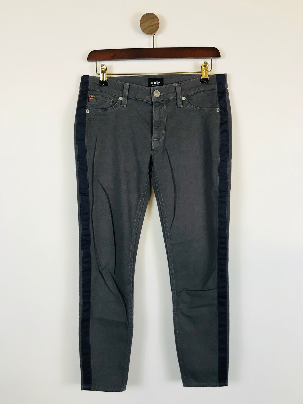 Hudson Women's Side Stripe Slim Jeans | 27 | Grey