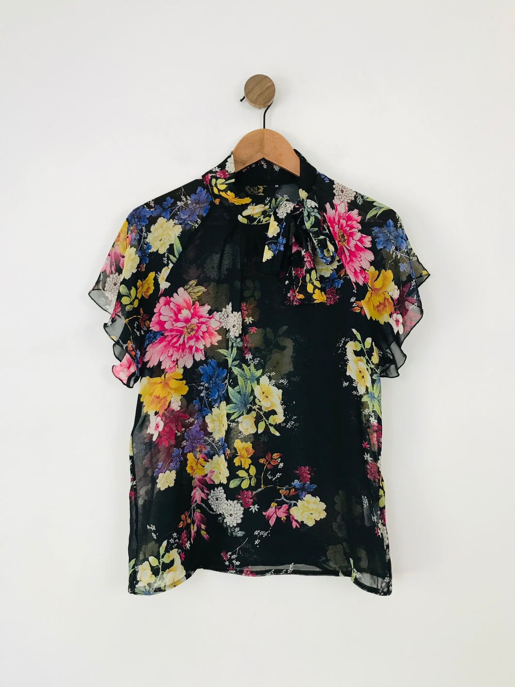 The House of Foxy Women's Floral Sheer Blouse | M UK10-12 | Multicolour