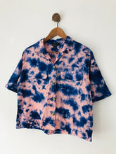 Load image into Gallery viewer, Wednesday’s Girl Women’s Tie Dye Oversized Shirt | UK8-10 S | Blue and Pink
