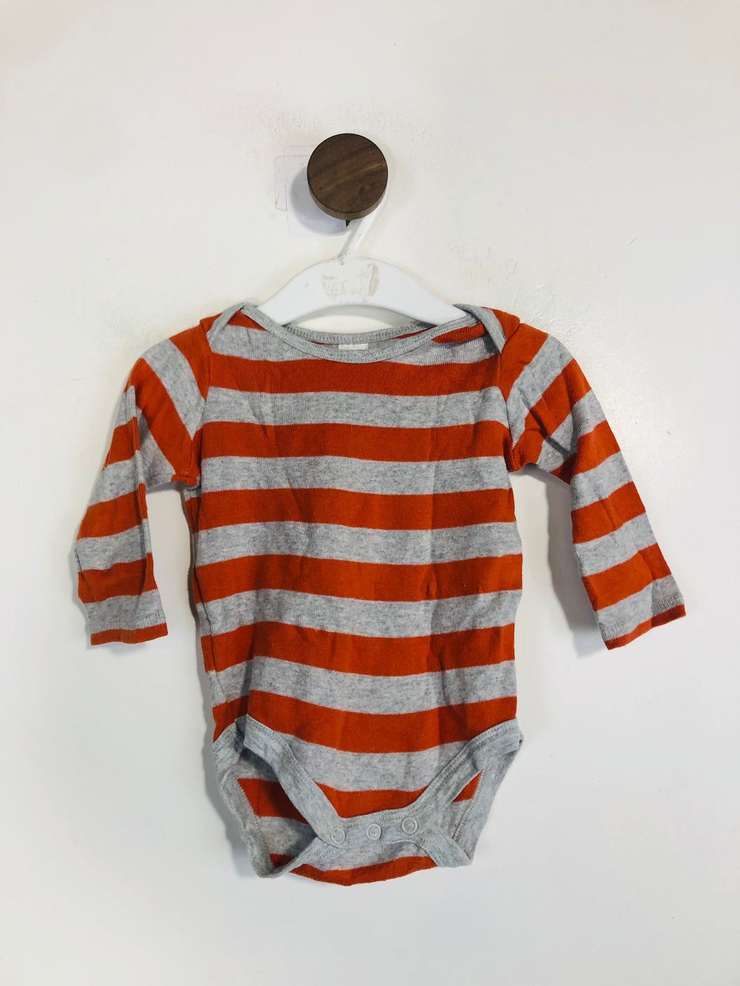 Baby Boden Kid's Striped Playsuit | 6-12 Months | Orange