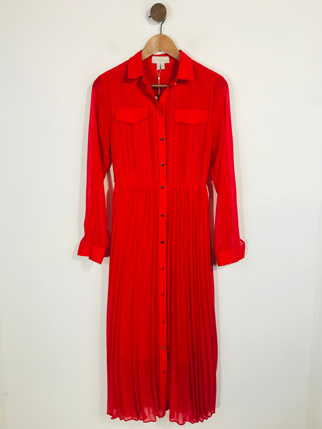 Coast Women's Pleated Shirt Dress NWT | UK10 | Red