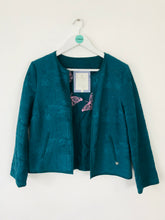 Load image into Gallery viewer, White Stuff Women’s Cropped Cardigan Blazer | UK12 | Turquoise Blue Green
