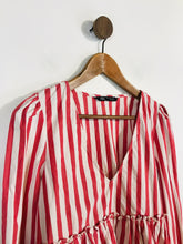 Load image into Gallery viewer, Zara Women&#39;s Striped Smock Blouse | M UK10-12 | Red
