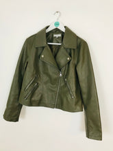 Load image into Gallery viewer, Red Herring Women’s Faux Leather Biker Jacket | UK14 | Green
