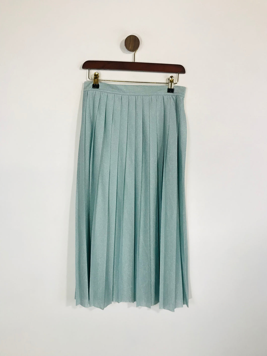 Great Plains Women's High Waist Pleated A-Line Skirt | UK10 | Blue