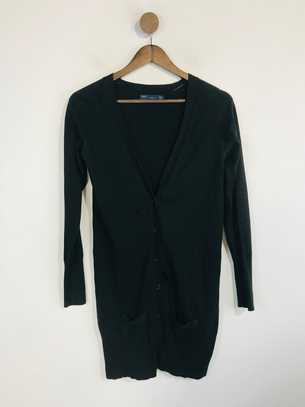 Zara Women's Knit Long Cardigan | M UK10-12 | Black