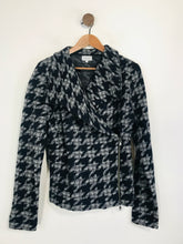 Load image into Gallery viewer, Jigsaw Women&#39;s Wool Houndstooth Blazer Jacket | L UK14 | Grey
