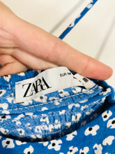 Load image into Gallery viewer, Zara Women&#39;s Boho Floral Mini Dress | M UK10-12 | Blue
