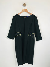 Load image into Gallery viewer, Seraphine Women&#39;s Long Sleeve Zip Bodycon Dress | UK12 | Black
