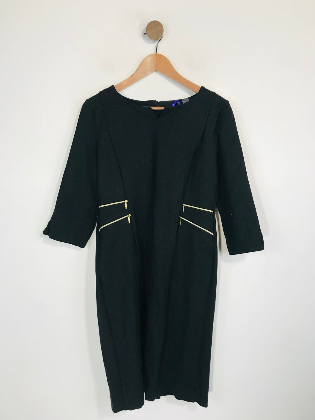 Seraphine Women's Long Sleeve Zip Bodycon Dress | UK12 | Black