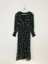 Load image into Gallery viewer, Zara Women’s Floral Long Sleeve Maxi Dress | M UK10-12 | Black
