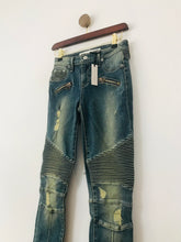 Load image into Gallery viewer, Lovers + Friends Women&#39;s Moto Distressed Skinny Jeans NWT | 26 UK8 | Blue
