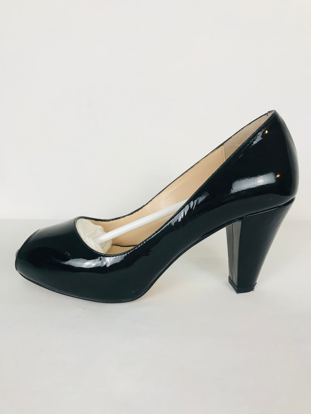 Unisa Womens Peep Toe Patent Heels | UK 6 | Black