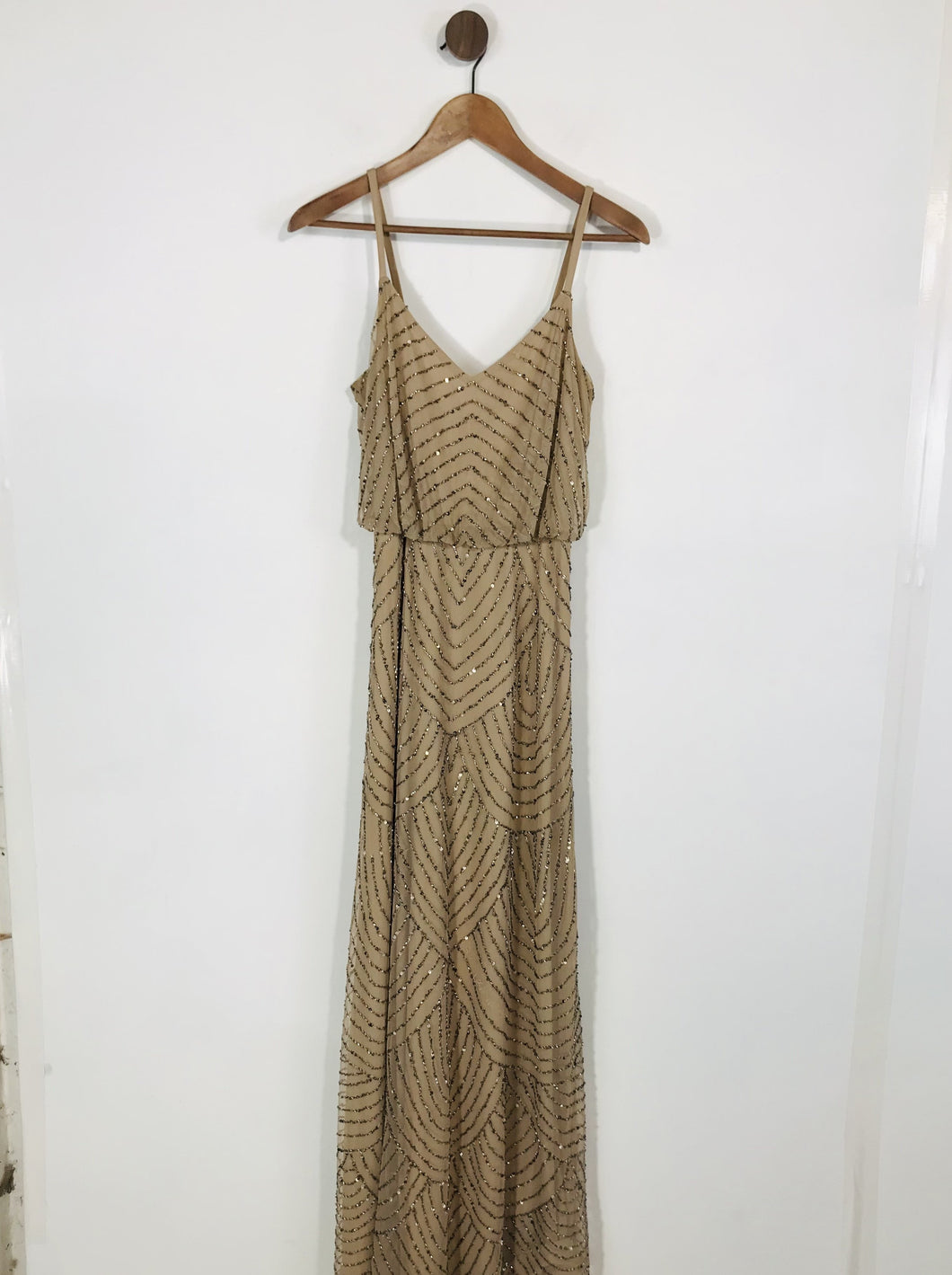 Adrianna Papell Women's Smart Maxi Dress | 4 UK8 | Beige