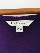 Load image into Gallery viewer, LK Bennett Women&#39;s Sequin Neck Long Sleeve T-Shirt | L UK14 | Purple
