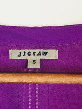 Load image into Gallery viewer, Jigsaw Women&#39;s Crop Long Sleeve Cotton Cardigan | S UK8 | Purple

