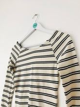 Load image into Gallery viewer, Zara Women’s Striped Wide Neck Shirt | M UK10 | Black and White
