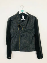 Load image into Gallery viewer, Drop Dead Women’s Faux Leather Mesh Biker Jacket | S | Black
