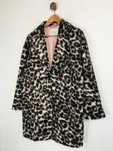 Load image into Gallery viewer, EDC Women&#39;s Wool Leopard Print Overcoat Coat | L UK14 | Brown
