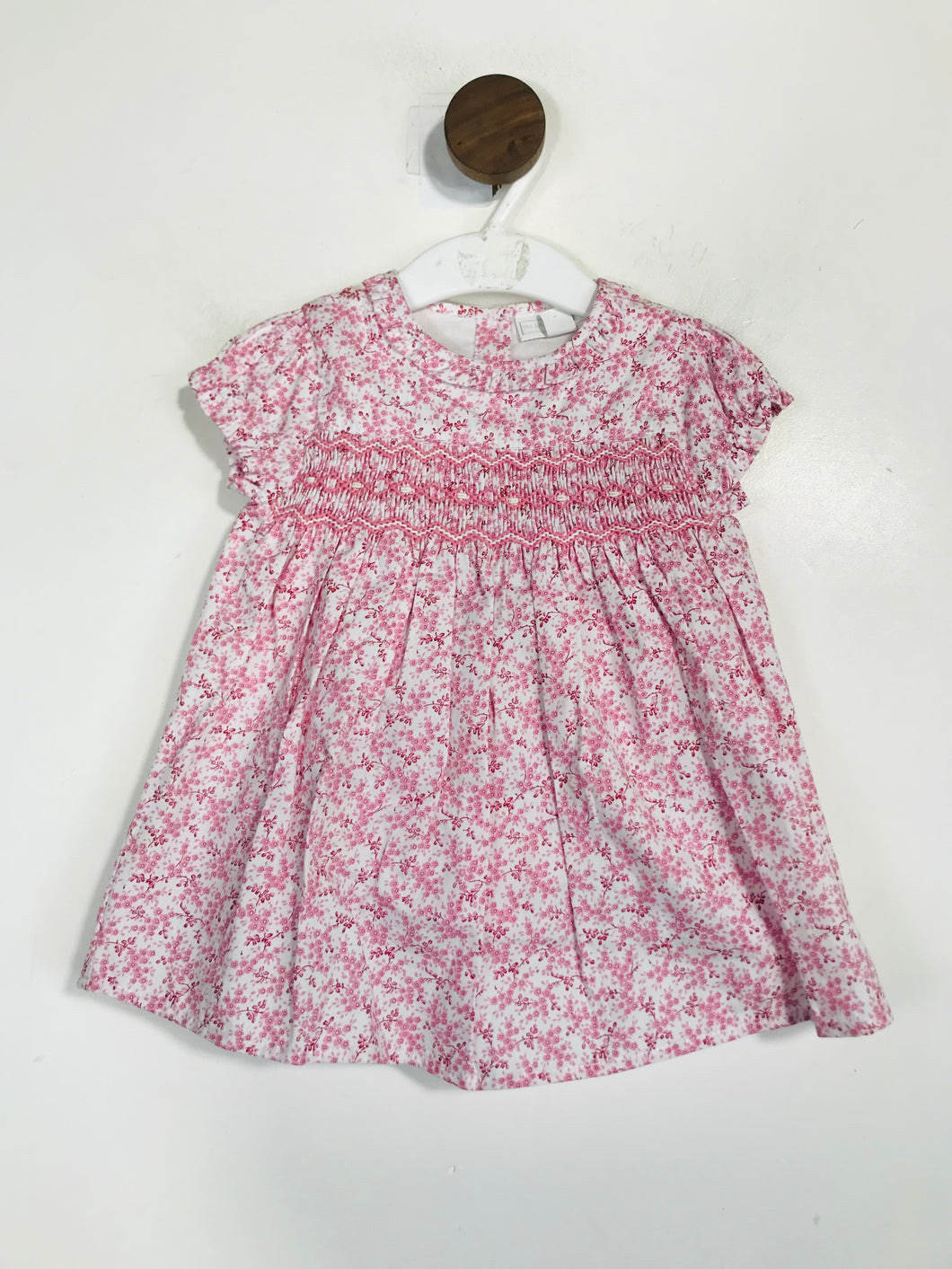 The White Company Kid's Floral Ruched A-Line Dress | 3-6 months | Pink