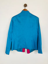 Load image into Gallery viewer, Guyu Women&#39;s Floral Embroidery Satin Blazer Jacket | UK16 | Blue
