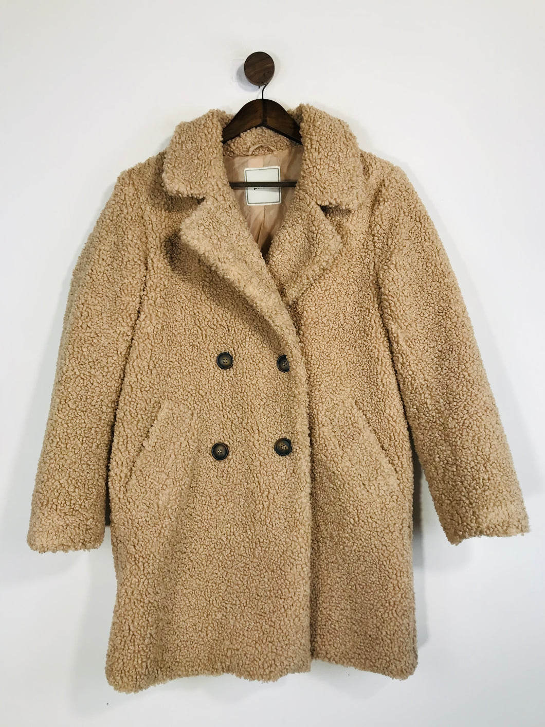 Pimkie Women's Teddy Overcoat Coat | M UK10-12 | Beige