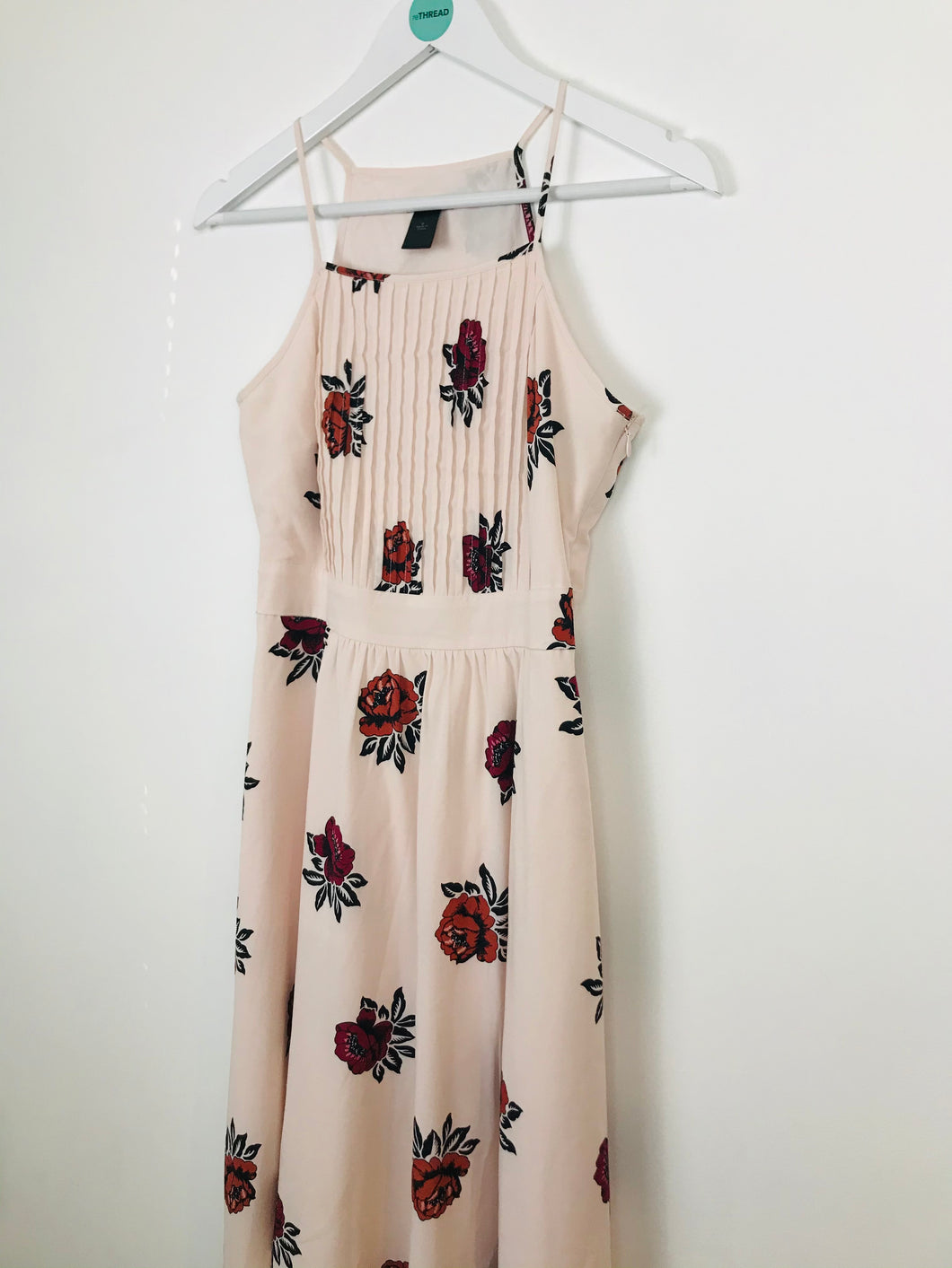 Ann Taylor Womens Midi Aline Dress | UK8 | Pink Floral