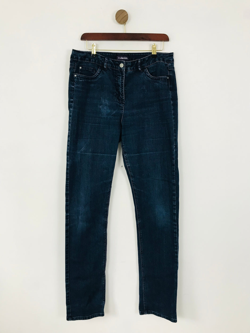 Long Tally Sally Its Denim Women's Long Straight Jeans | UK14 | Blue