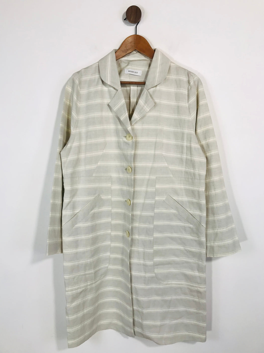 Heide Ost Women's Linen Blend Overcoat Coat | UK14 | Grey