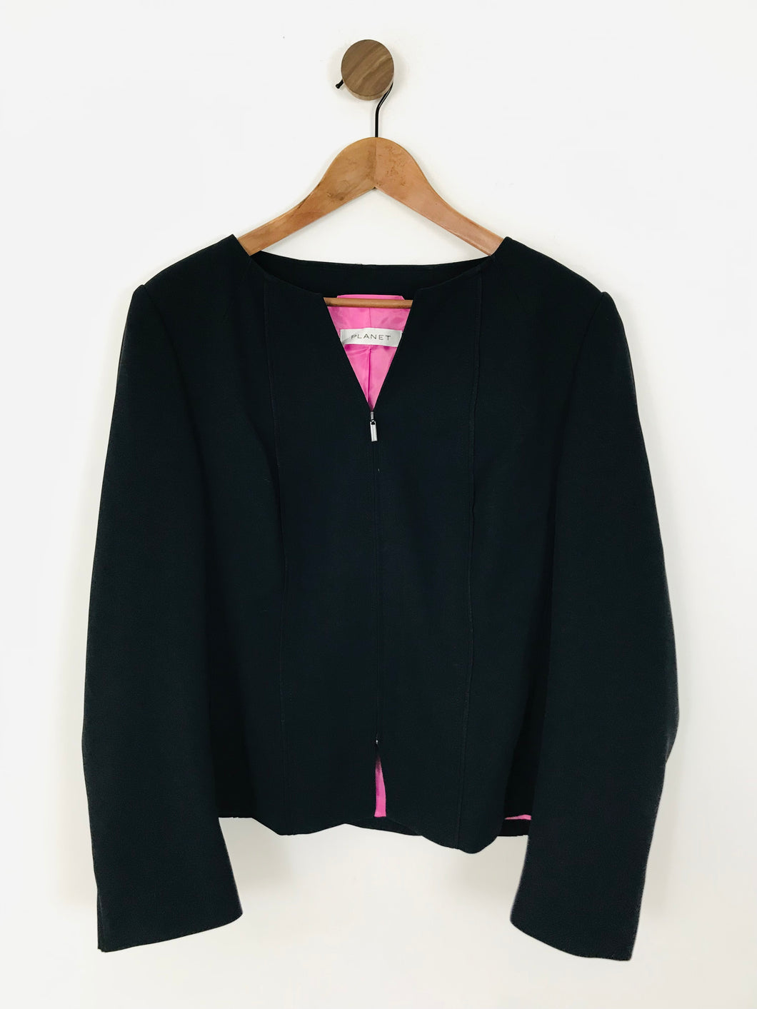 Planet Women's Zip-Up Blazer Jacket | UK16 | Black