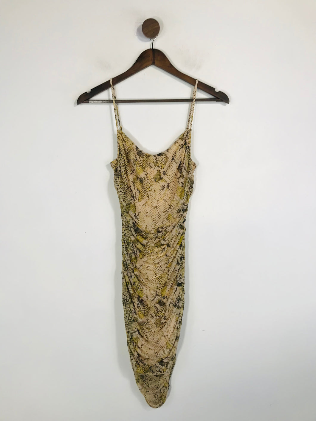 Guess Women's Snakeskin Ruched Mini Dress | S UK8 | Multicoloured