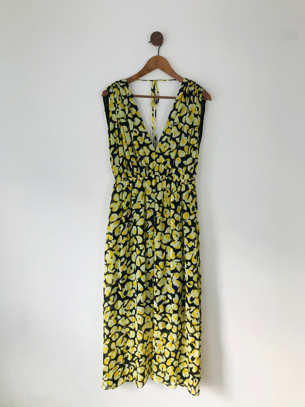 & Other Stories Women’s Floral Gathered Maxi Dress | UK10 EU38 | Yellow