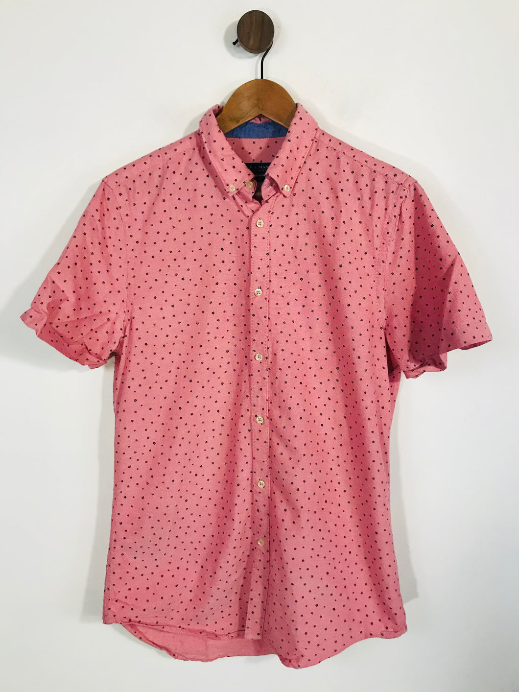 Zara Men's Short Sleeve Button-Up Shirt | M | Pink