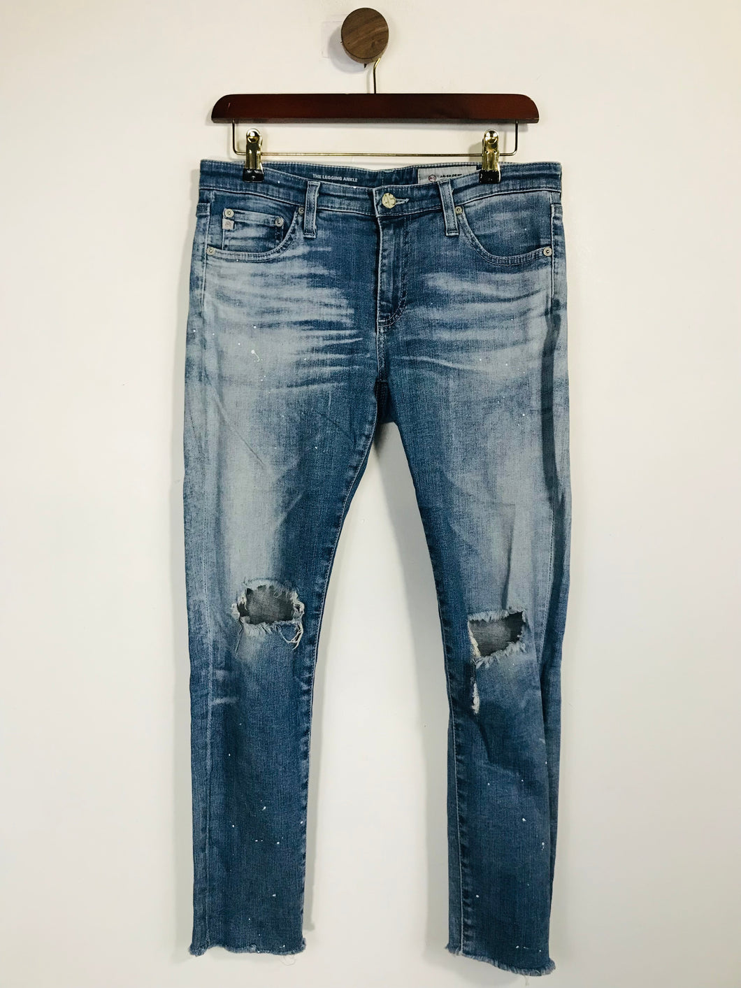 Adriano Goldschmied Women's Crop Distressed Skinny Jeans | W29 UK10-12 | Blue