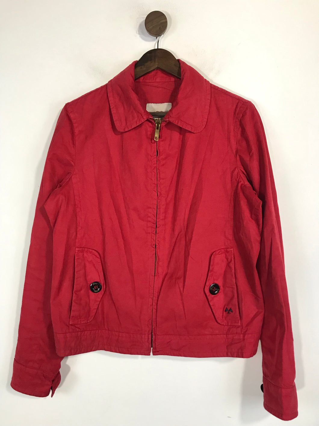 Thomas Burberry Women's Cotton Zip Overcoat Coat | XL UK16 | Red