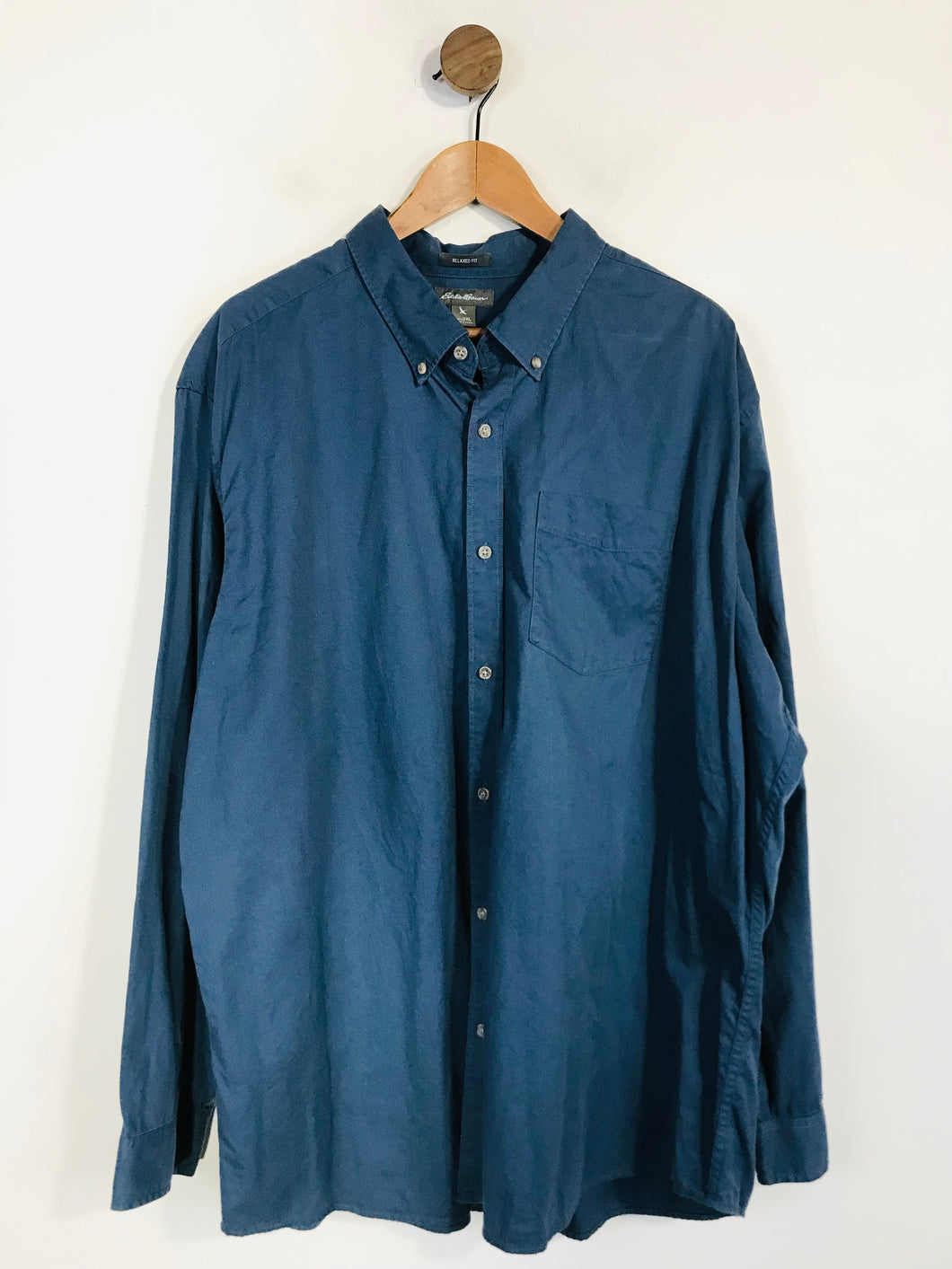 Eddie Bauer Men's Cotton Button-Up Shirt | XXL | Blue
