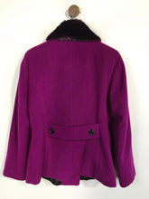 Load image into Gallery viewer, Precis Petite Women&#39;s Cashmere Wool Peacoat Coat | UK12 | Purple
