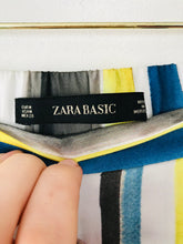 Load image into Gallery viewer, Zara Women’s Painted Stripe Wide Leg Trousers | M UK10-12 | Blue Yellow
