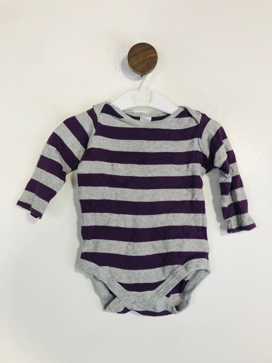 Baby Boden Kid's Striped Playsuit | 6-12 Months | Purple