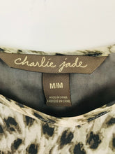 Load image into Gallery viewer, Charlie Jade Women’s Silk Dress | M | Grey Leopard Print
