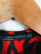 Load image into Gallery viewer, Zara Women&#39;s Leopard Print Midi Dress | XS UK6-8 | Red
