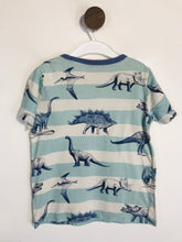 Load image into Gallery viewer, Boden Kid&#39;s Striped Dinosaur Print T-Shirt | 4-6 Years | Blue
