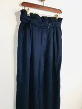 Load image into Gallery viewer, Uniqlo Women&#39;s Linen High Waist Casual Trousers | S UK8 | Blue
