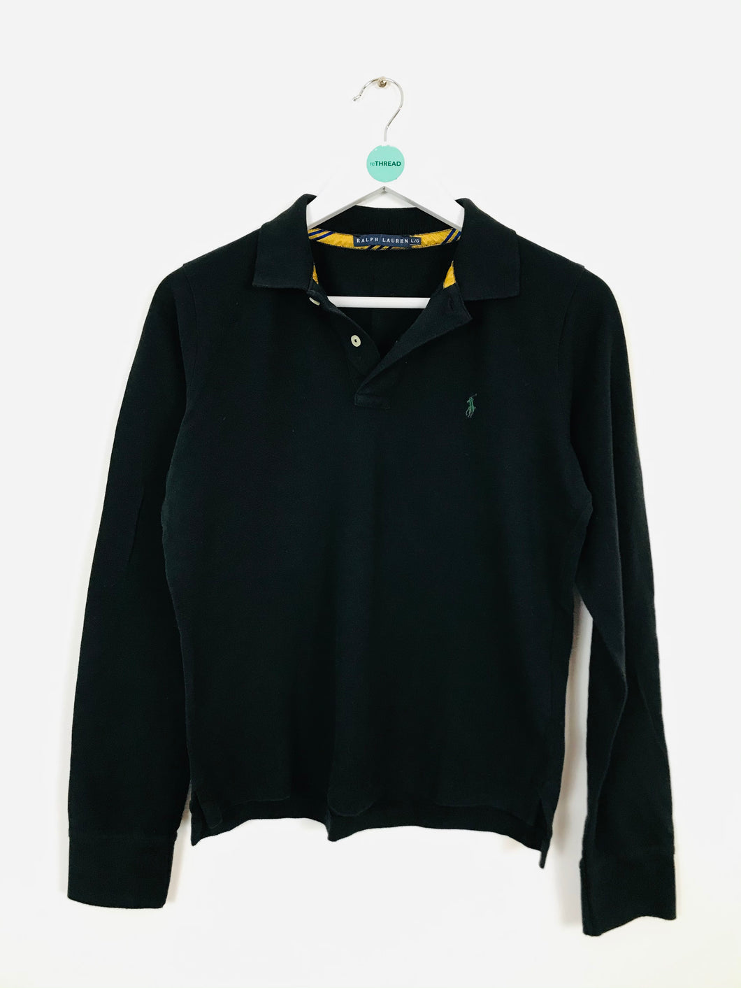 Ralph Lauren Women’s Long Sleeve Polo Shirt | L UK14 | Black