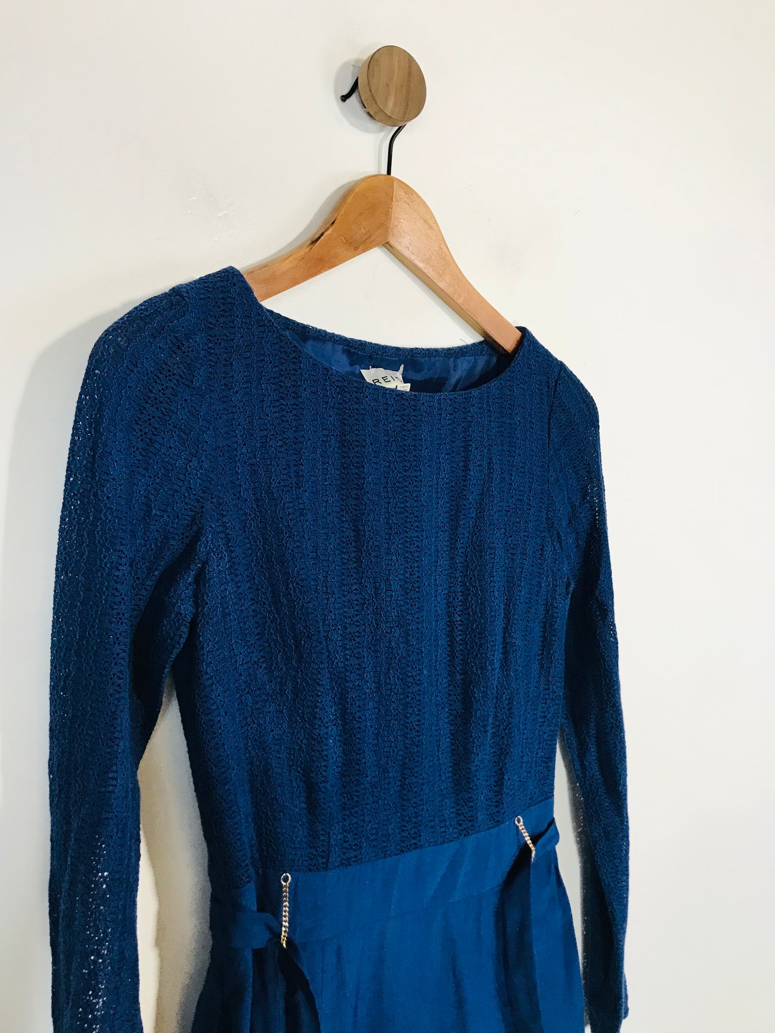 Reiss Women's Lace Long Sleeve Mini Dress | UK6 | Blue ReThread Reiss Women's Lace Long Sleeve Mini Dress | UK6 | Blue ReThread