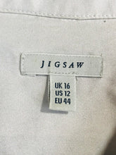 Load image into Gallery viewer, Jigsaw Women&#39;s Silk Button-Up Shirt | UK16 | Grey
